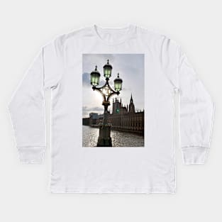 The Houses of Parliament Westminster Bridge London Kids Long Sleeve T-Shirt